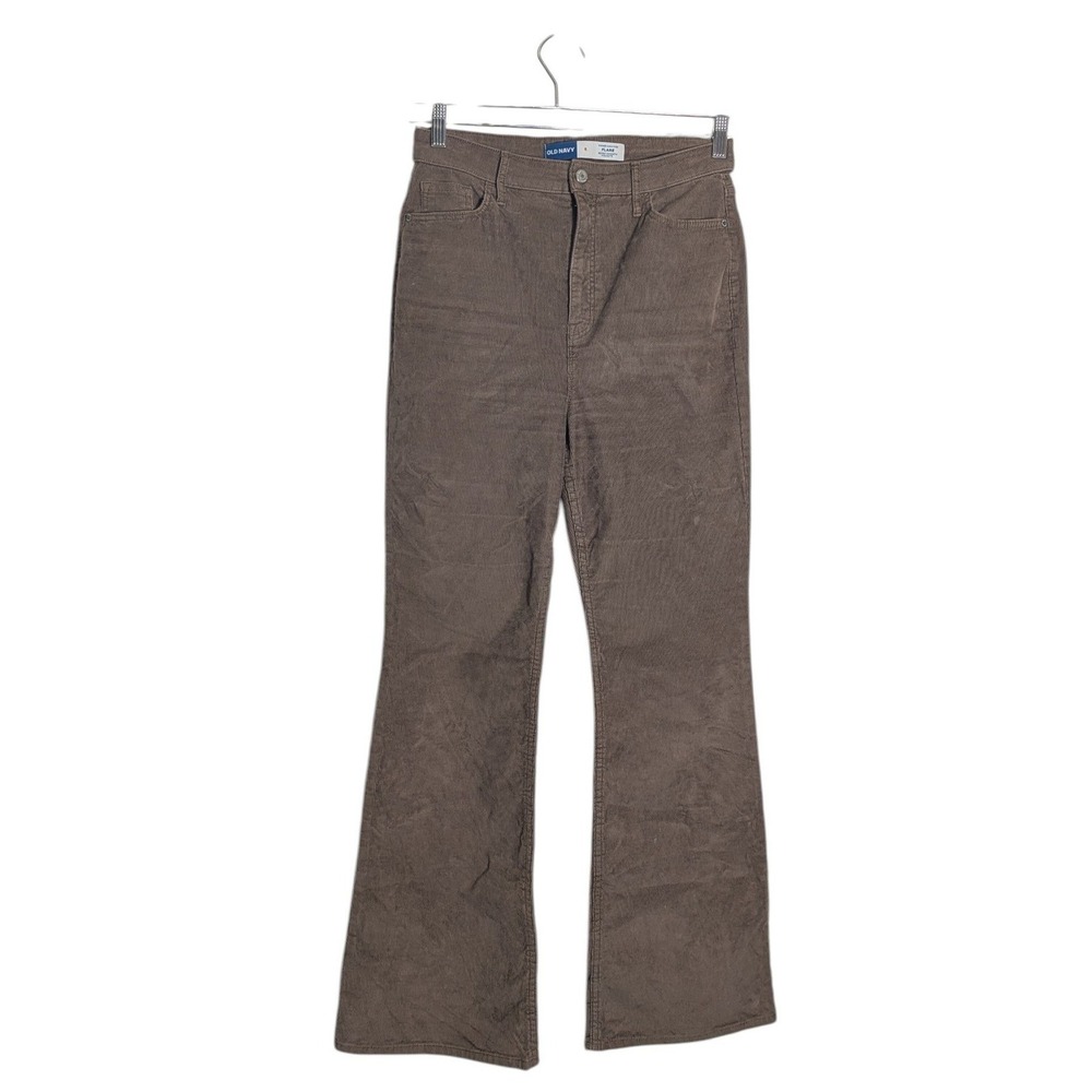 Old Navy Women Brown Corduroy Higher High-Rise Flare Pants Fall Autumn Size 8